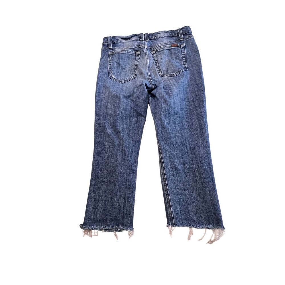 Joe's Women's Slim Fit Whiskering Distressed Raw Hem Crop Jeans Blue Size 25